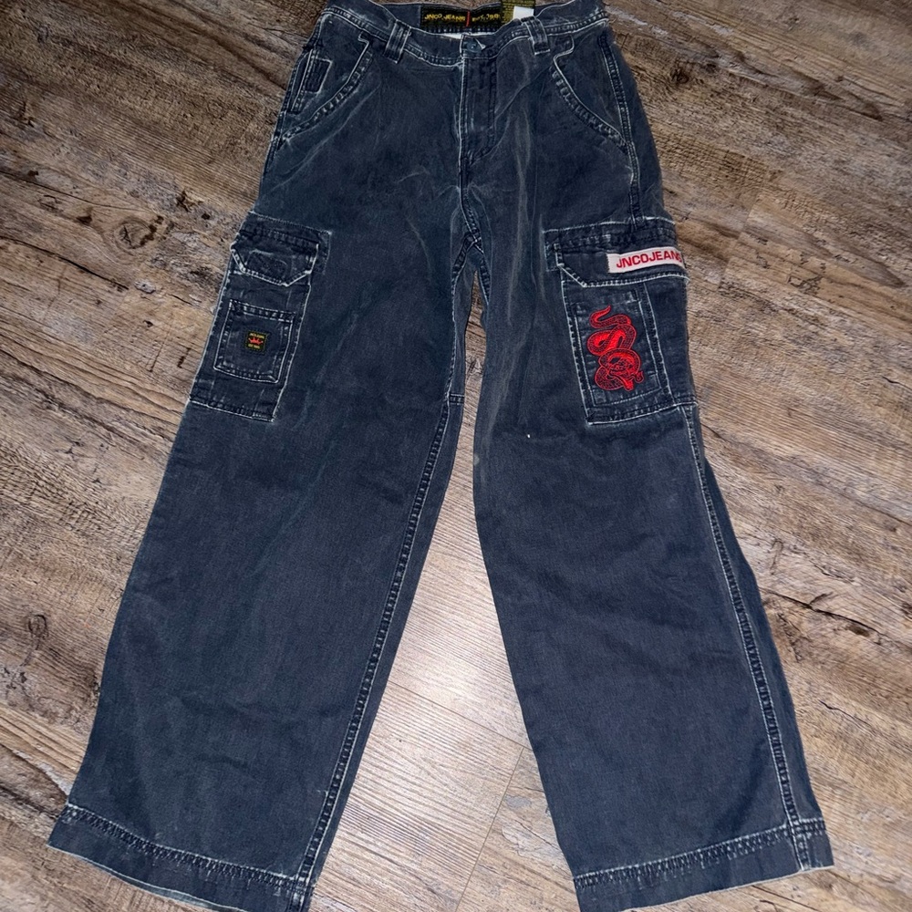 Vintage Y2K JNCO Jeans Men's Black Cargo Pants